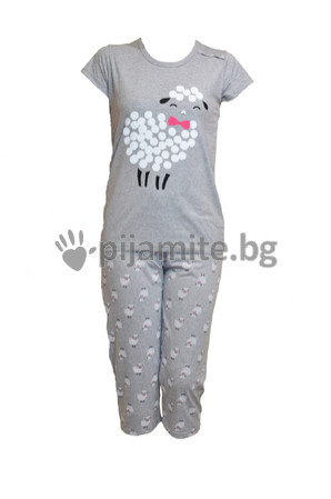 Дамски пижами Пижами с къс ръкав Дамска пижама, къс ръкав, 7/8 панталон Овчица 12636